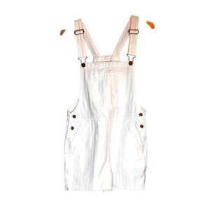 Universal Thread White Denim Overall Shorts Size 4 EC